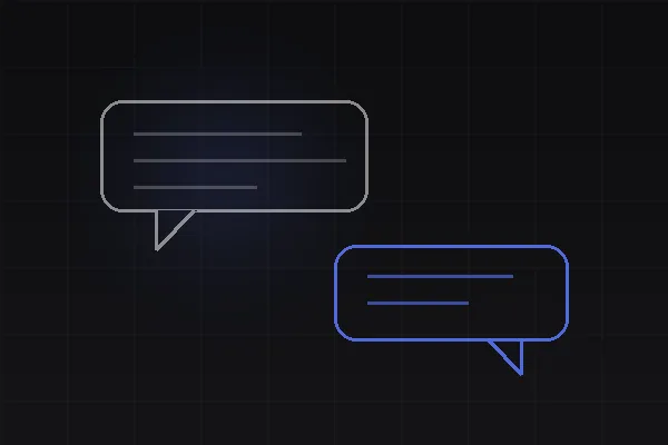 Ilustração: duas mensagens numa conversa